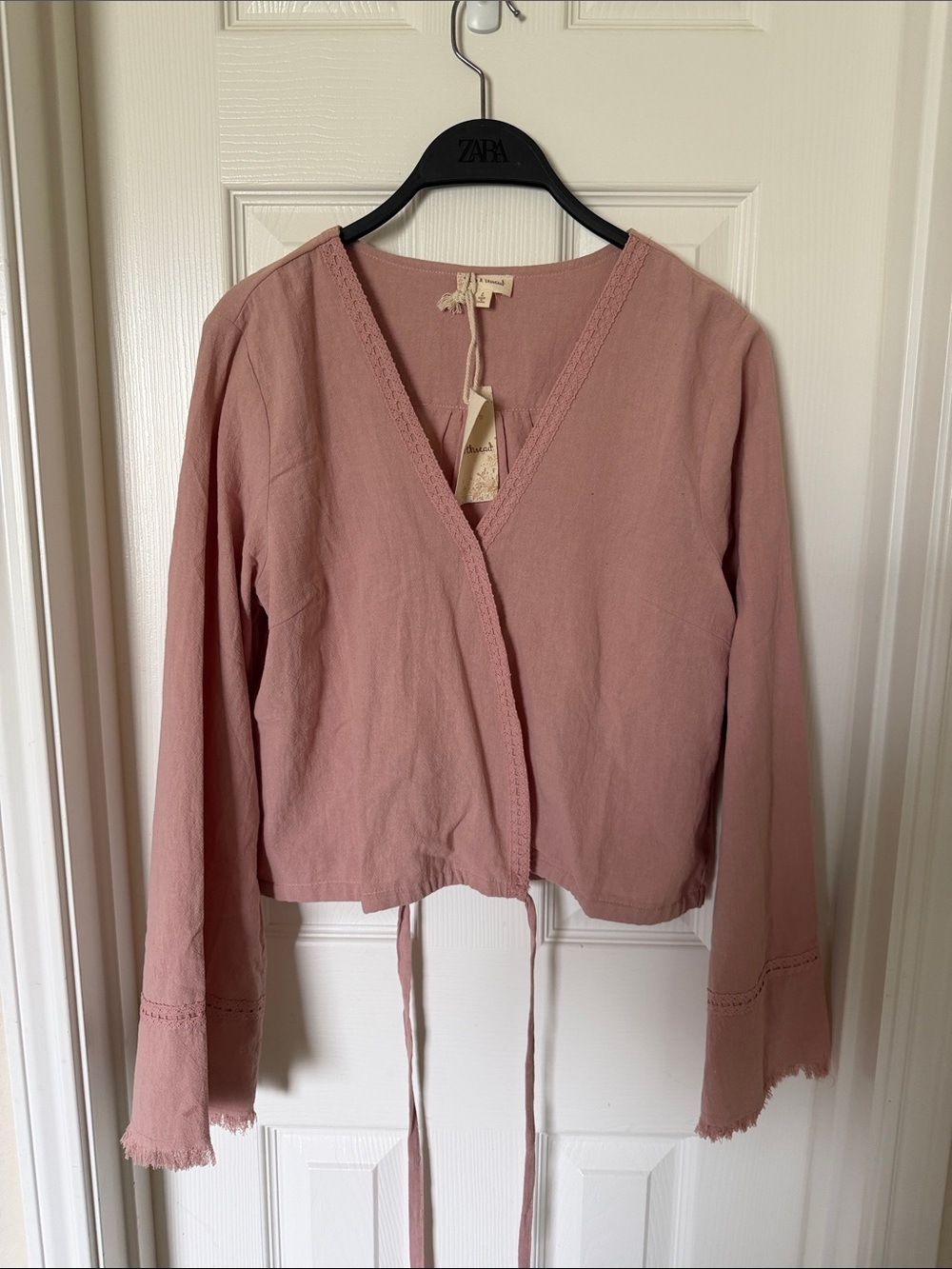 Mauve Wrap Top with Tie Front
